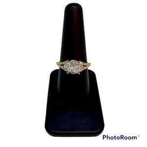 Diamonique 97 Facet Starry Sky Cut Collection 14K Gold Clad Sterling Silver